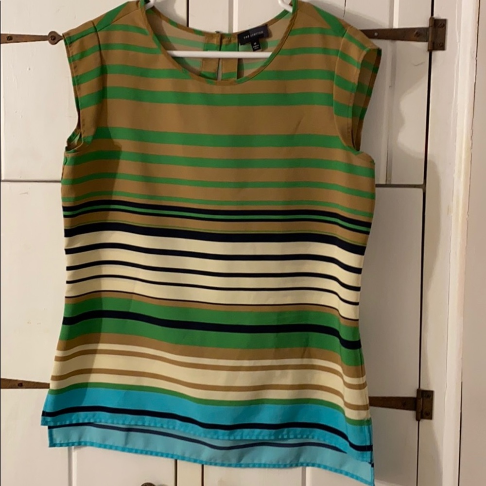 Limited striped blouse with cap sleeves
